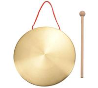 Qussedser 22cm Hand Gong Brass Copper Chapel Opera Percussion with Round Play Hammer
