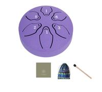 Qussedser 3 Inch 6 Tone Outdoor Steel Tongue Drum Rain Drum Instrument Mini Hand Drum Ethereal Drumstick