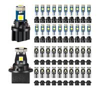 Qussedser 40 Pieces T5 T10 LED Bulbs Dash Lights with Twist Socket Instrument Dashboard Light LED Bulbs for Interior Car Lights