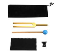 Qussedser 432 Hz Tuning Fork with Hammer, for Healing Sound Healing Therapy and Yoga, Aluminum Alloy Tuning Fork Gold