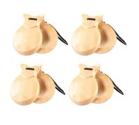 Qussedser 4PCS Spanish Traditional Flamenco Castanets Wooden Hand Percussion Castanets for Beginner, A