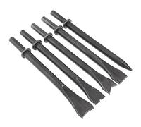 Qussedser 5Pcs/Lot Replacement Accessories Kit Hard Steel Solid Long Air Chisel Impact Head Support Pneumatic Tool for Cutting/Rusting Removal