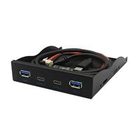 Qussedser Floppy Drive Bay Panel USB3.2 GEN2 Type-C Floppy Drive Bay 10Gbps Panel 3.5In HUB 19PIN to C Port Forward Backward Plugs