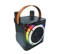 Qussedser High Power Karaoke Bluetooth Speaker Stereo Surround Wireless Subwoofer Music Rhythm Light with Dual Microphone B