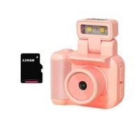 Qussedser Mini SLR Style Camera Cmos 128GB with Flash Light and Charging Dock Portable Video Recorder DV 1080P with LCD Screen C