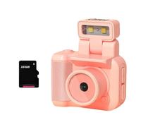 Qussedser Mini SLR Style Camera Cmos 16GB with Flash Light and Charging Dock Portable Video Recorder DV 1080P with LCD Screen C