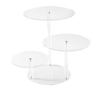 Qussedser Round Acrylic Products Display Riser Stands, 3 Tiers Cupcake Stand Mini Display Rack for Cake