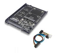 Qussedser SSD Case Enclosure M2 NGFF&MSATA to SATA3.0 6Gb 2.5In Adapter Riser CardBoard with Socket Support M.2 SATA SSD MSATA SSD