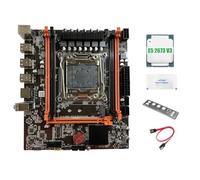 Qussedser X99E Motherboard +E5 2673 V3 CPU+Thermal Grease Support 4 DDR4 RECC RAM Gigabit LAN Card PCIEX16 NVMe Desktop Motherboard