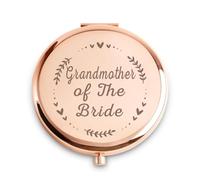 QUSTGO Grandmother of The Bride Gifts, Personalised Engraved Compact Mirror, Unique Presents for Bridal Shower, Wedding, Bachelorette Party