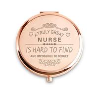 QUSTGO Nurse Appreciation Gift for Women, Personalised Compact Mirror for Female Nurse, Custom Small Mirror for Christmas Secret Santa Stocking Fillers