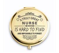 QUSTGO Nurse Appreciation Gift for Women, Personalised Compact Mirror for Female Nurse, Custom Small Mirror for Christmas Secret Santa Stocking Fillers