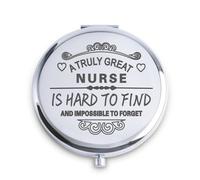 QUSTGO Nurse Appreciation Gifts for Women, Thank You Gift for Nurses, Personalized Compact Mirror, Nurse W raduation Basket Fillers
