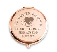 QUSTGO Nursing Gifts for Student, Nurses Gift for Women, Personalized Compact Mirror, Graduation Nurse W asket Fillers
