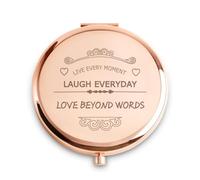 QUSTGO Personalized Compact Mirror, Unique Friendship Gifts Women Girls Her, Inspirational Birthday Gift Mom Wife Sister Daughter Niece Friends Granddaughter