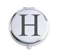 QUSTGO Personalized Gift Monogrammed Initial Compact Mirror for Women Girls Her Friends Mum Wife Sister Daughter, Custom Small Mirror for Christmas Secret Santa Stocking Fillers Graduation Birthdays