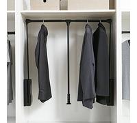 QUSYZD 37-121cm Heavy Duty Wardrobe Closet Lifting Clothes Rail, Retractable Adjustable Pull Down Wardrobe Rail, Pull Down Closet Rod with Telescoping Handle and Mounting,890