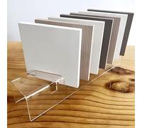 QUSYZD Acrylic Display Stand for Retail, 8-Slot Floor Tile & Marble Slab Holder, Clear Table Top Organizer, Heavy-Duty Load-Bearing, Space-Saving Design,Clear 55x15x10cm,Clear-55x10x10cm