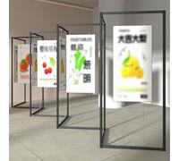 QUSYZD Black Picture Stand,Large Advertising Display Rack,Assorted Collections Easel Display Stands for Art Deco,Paintings,Pictures,Decorative Plates,Wedding,8pcs-100 * 240cm/39.4 * 94.5in