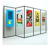 QUSYZD Black Picture Stand,Large Advertising Display Rack,Assorted Collections Easel Display Stands for Art Deco,Paintings,Pictures,Decorative Plates,Wedding,5pcs-100 * 180cm/39.4 * 70.8in