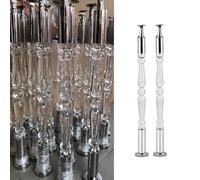 QUSYZD Clear Acrylic Balusters for Staircases, Silver Interior Railing Guardrail Pole, Stair Balusters with Mount Fittings, Staircase Spindles Banister Column,1 Pc 85cm,2 Pcs-85cm(33 1/2