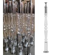 QUSYZD Clear Acrylic Balusters for Staircases, Silver Interior Railing Guardrail Pole, Stair Balusters with Mount Fittings, Staircase Spindles Banister Column,1 Pc 85cm,1 Pc-80cm(31 1/2