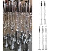 QUSYZD Clear Acrylic Balusters for Staircases, Silver Interior Railing Guardrail Pole, Stair Balusters with Mount Fittings, Staircase Spindles Banister Column,1 Pc 85cm,5 Pcs-90cm(35 3/8