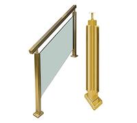 QUSYZD Commercial Glass Railing System for Round/Square Handrails, Kindergarten/Lofts/Hotel Stairs Guardrail Column, with 3/5" External Slots, Floor Mount,Sapphire-High-49/124cm