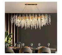 QUSYZD Crystal Modern Living Room Hanging Lamp Dining Table Villa Modern Raindrop Crystal Decor Pendant Light,Enhance Your Experience,Warm light-Length 100cm