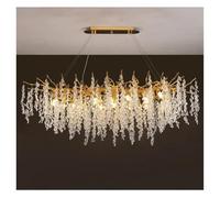 QUSYZD Crystal Modern Living Room Hanging Lamp Dining Table Villa Modern Raindrop Crystal Decor Pendant Light,Enhance Your Experience,Cool light-Length 120cm