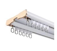 QUSYZD Curtain Tracker For Ceiling, 1-10 M Double Rail Room Divider System With Mute Strip For Bedroom Living Room Office School Parallel Bay Window, Drapes Hanging Bracket,A-6.5m/21.3ft