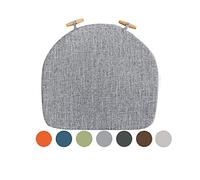 QUSYZD cushion Kitchen Chair Cushions, Set of 1 with Ties, Farmhouse Style Chair Cushions for Dining Chairs, 4 Pack U Seat Cushions for Dining Chairs, 17 x 17 Inch, Non,Grey-2 Pack