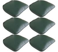 QUSYZD Dining Chair Cushions Set of 6 Waterproof Leather Seat Pads with Non-Slip Backing Beige 6 Pack,Dark Green-a-Set of 6