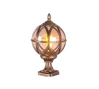 QUSYZD E27 Pillar Post Lamps Traditional Globe Column Light Lantern Classic Aluminium Die-Casting Glass Outdoor Waterproof Creative Ball Courtyard Patio Porch Gate,