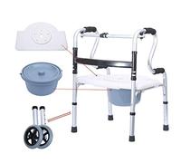 QUSYZD Folding Rollator Walker,Walking Frames for Elderly,Walker,Rollator Walker with Shower Chair and 2 Wheels, Commode with Casters, Rolling Shower Chair with Padded Toilet Seat for,