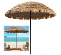 QUSYZD Garden Parasol,Outdoor Straw Parasol, Folding Hawaiian Parasol, Parasol Garden Tilt, Beach Umbrella Portable, Natural Color, 1.8m/6ft, For Sun Shade, Patio, Camping,