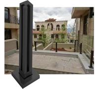 QUSYZD Heavy Duty Deck Balusters Patio Porch Pool, Indoor Hallway Glass Baluster Column with Spigots Slots, Black Stainless Steel Square,Corner Post-80cm/31.5in