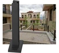 QUSYZD Heavy Duty Deck Balusters Patio Porch Pool, Indoor Hallway Glass Baluster Column with Spigots Slots, Black Stainless Steel Square,Mid Post-70cm/27.5in