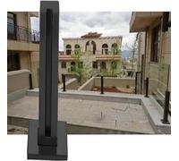 QUSYZD Heavy Duty Deck Balusters Patio Porch Pool, Indoor Hallway Glass Baluster Column with Spigots Slots, Black Stainless Steel Square,End Post-75cm/29.5in