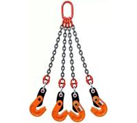QUSYZD Heavy-Duty Lifting Clamps with 4 Chains, 1.6T-3.2T Load Capacity, Jaw Opening 15mm-25mm, Adjustable Chain Length 1-3 Meters.,One Color-3.2 ton chain 1m