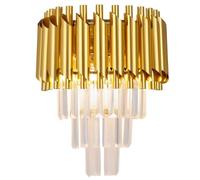 QUSYZD Modern Crystal Wall Sconce Lighting, Gold Crystal Wall Light Fixture, Bedside Light, 3 Tiers Crystal Wall Lamp, for Bedroom Bathroom Dinning Living Room Hallway,