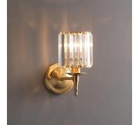 QUSYZD Modern Home Decoration Antique Brass Crystal Wall Sconces Indoor Double Head Wall Mounted Light Candle Sconce Modern Luxury Ball Wall Lamp Bathroom Vanity Light for,1 Light