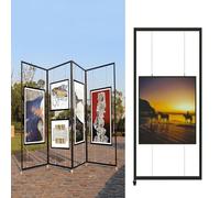 QUSYZD Movable Folding Display Rack,Adjustable Freestanding Folding Display Rack - 5pcs Art Exhibition Picture Stand & Billboard Shelf for Gallery, Museum, School,3pcs-100x200cm/39.4x78.7in