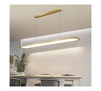 QUSYZD Nordic Minimalism Linear Led Farmhouse Linear Kitchen Island Pendant Light Adjustable Height Hanging Ceiling Lighting Fixture for Bedroom Dining Room Tabl,Warm Light 3000k-Gold 60CM