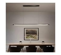 QUSYZD Nordic Minimalism Linear Led Farmhouse Linear Kitchen Island Pendant Light Adjustable Height Hanging Ceiling Lighting Fixture for Bedroom Dining Room Tabl,Warm Light 3000k-Black 60CM