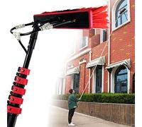 QUSYZD Outdoor Window Cleaning Pole, Water Fed Telescopic Brush with Hose Spray, Solar Panel Cleaning System Extendable Washing Equipment for Conservatory Roof,36FT/10.8M,1,24FT/7.2M