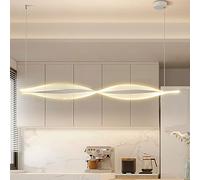 QUSYZD Pendant Light Fixture 120CM Wave LED Hanging Pendant Lights Hardware LED 40W Modern Spiral Dining Table Office Light Dimmable for Dining Room Kitchen Island,White-Tricolor light