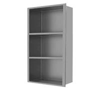 QUSYZD Stainless Steel Shower Niche, One-Piece Recessed Organizer Shelf for Bathroom Storage/Shampoo/Toiletries, Waterproof Insert Shower Rack,Black,70x28x12.5cm,Grey-90x28x12.5cm