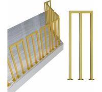 QUSYZD Stair Railing Balusters Handrail M-Shaped Stairs Railing Handrail for Indoor and Outdoor, Industrial Iron Square Guardrail for Wood and Concrete Steps, Complete Kit,Gold-105cm/41.3 in