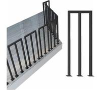 QUSYZD Stair Railing Balusters Handrail M-Shaped Stairs Railing Handrail for Indoor and Outdoor, Industrial Iron Square Guardrail for Wood and Concrete Steps, Complete Kit,Black-110cm/43.3 in